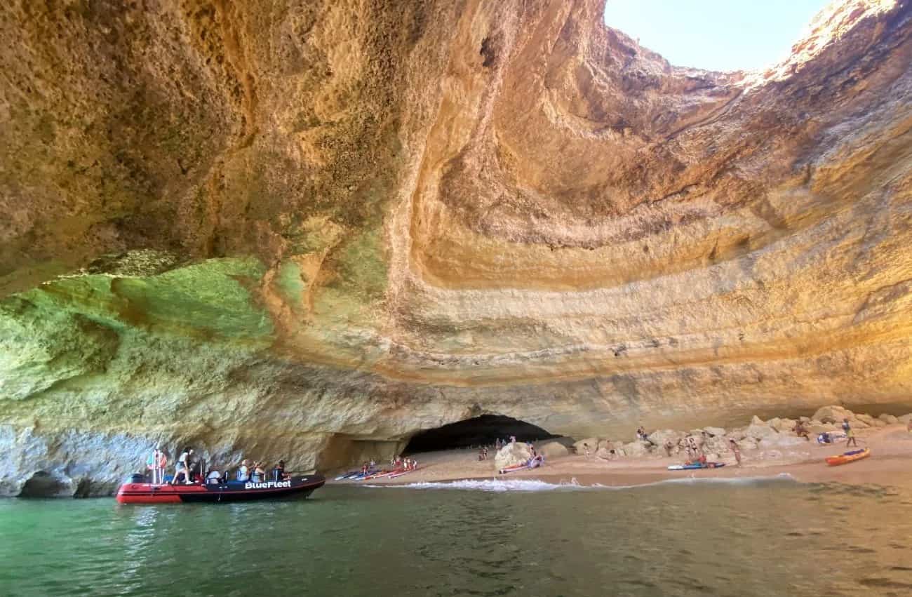 Boat in the Benagil cave