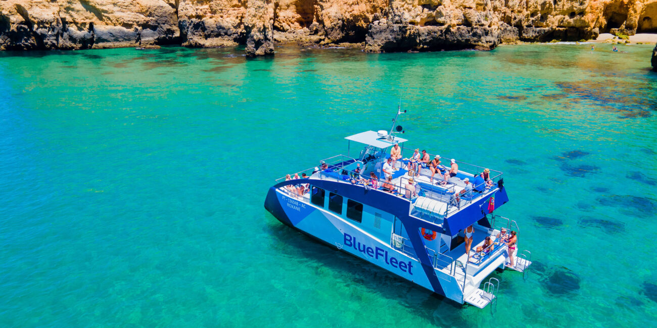 Catamaran with lunch cruising off Lagos