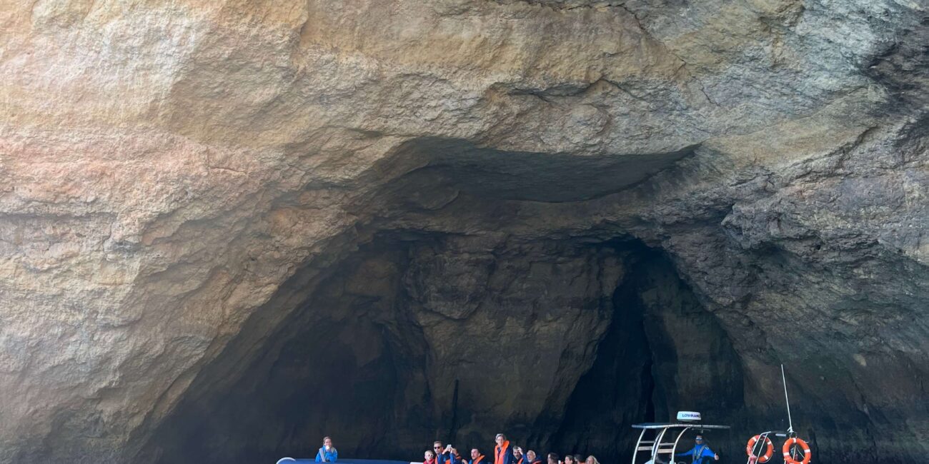 RIB boat at the entrance of Benagil cave