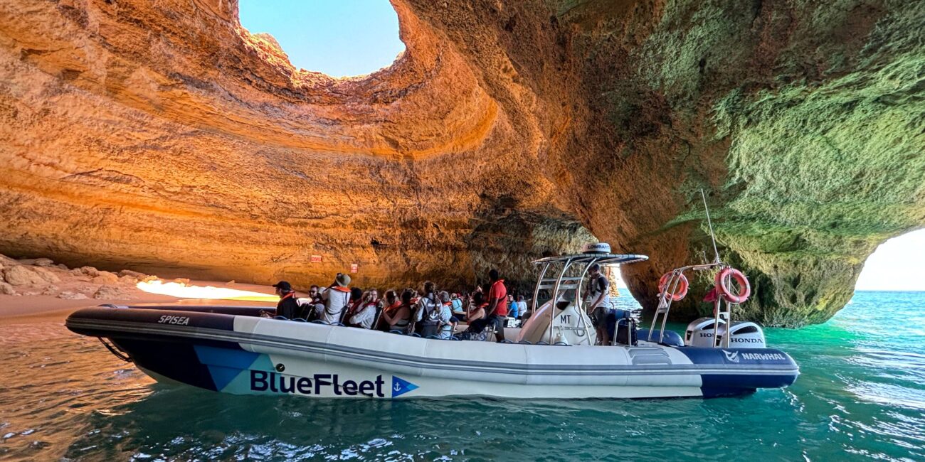Benagil cave seen from the sea